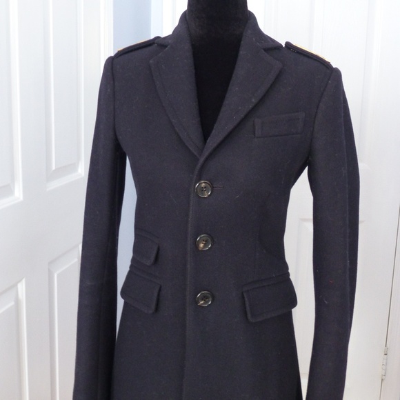 DSQUARED2 Tailored Wool Coat Size 38 Dark Navy - Picture 3 of 13